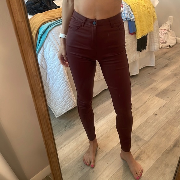 apperloth Pants & Jumpsuits Red Faux Leather Pants Poshmark